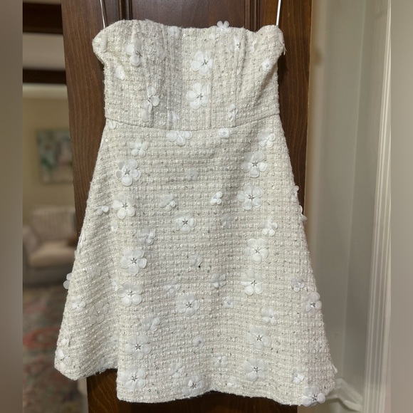 Anthropologie Dresses & Skirts - Anthropologie Cream Floral Embellished Mini Dress